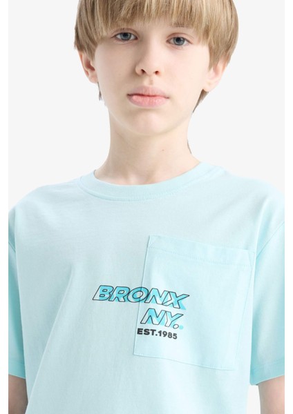 Erkek Çocuk Bisiklet Yaka Baskılı Kısa Kollu Tişört E0098A825SM indirimleri