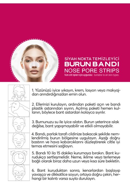 Kadınlar Için Siyah Nokta ve Gözenek Temizleyici Burun Bandı 6 Adet fiyatları