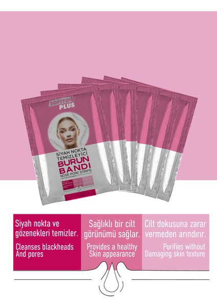 Kadınlar Için Siyah Nokta ve Gözenek Temizleyici Burun Bandı 6 Adet modelleri