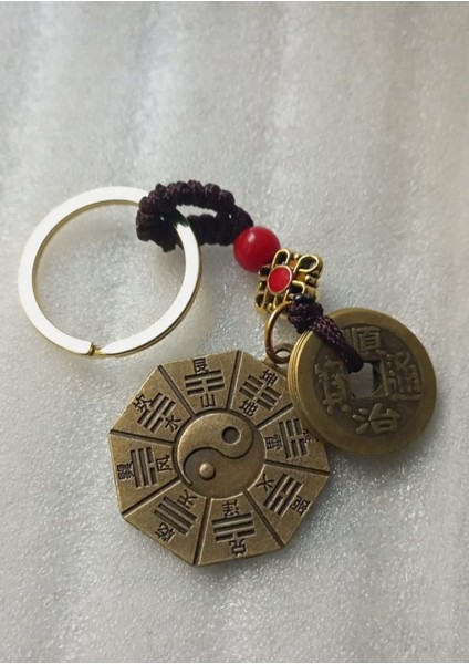 Feng Shui Yin Yang Bagua 8 Trigram Emperors Şans Parası Anahtarlık 1 Adet