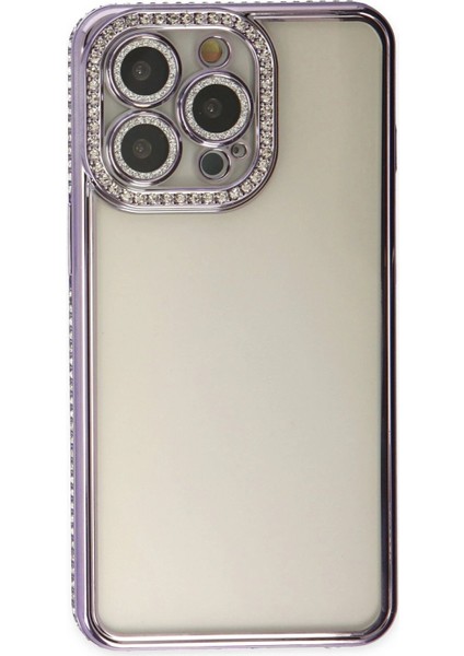 Newface iPhone 14 Pro Kılıf Joke Taşlı Silikon - Mor fiyatları