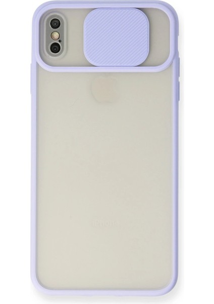 Newface iPhone Xs Max Kılıf Palm Buzlu Kamera Sürgülü Silikon - Lila