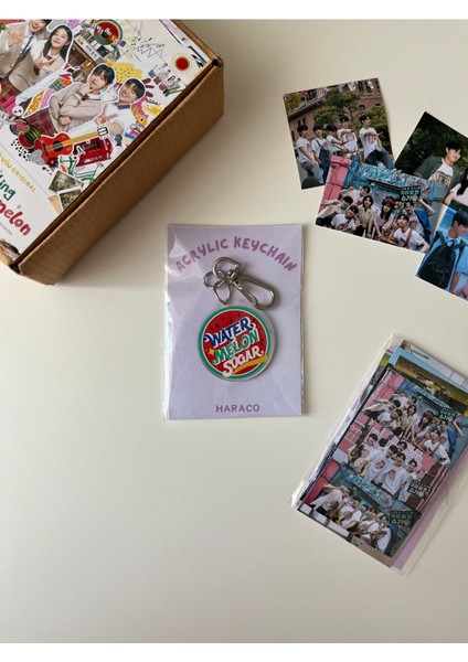 Elite Twinkling Watermelon K-Drama Water Melon Sugar Anahtarlık ve Sticker Paketi Set 1 Adet