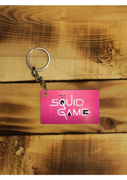 Elite Squid Game Logo Duvar Kağıdı Ince Metal Anahtarlık 1 Adet