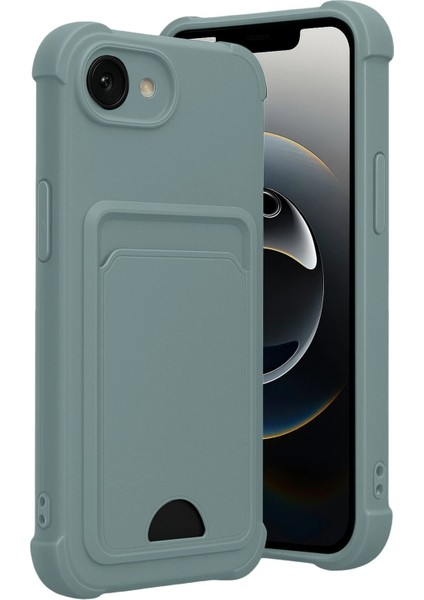 Newface Apple iPhone 16E Kelvin Kartvizitli Silikon - Açık Yeşil