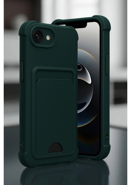 Newface Apple iPhone 16E Kelvin Kartvizitli Silikon - Açık Yeşil