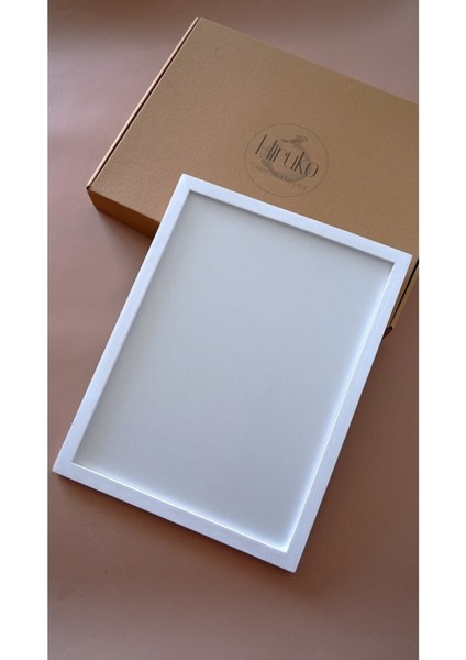 Elite Ahşap Çerçeve Iç Ölçü 30X40 cm Premium Frame Siyah & Ahşap & Beyaz Çerçeve 1 Adet