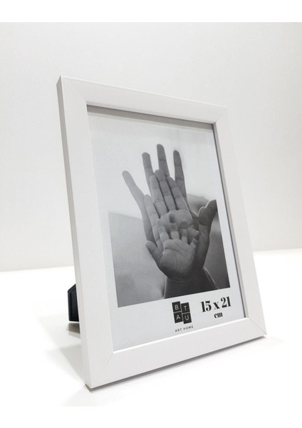 Elite Fotoğraf Çerçevesi Gerçek Camlı Masaüstü Ayaklı Duvara Asılabilir 15X21 cm Beyaz Renk 1 Adet