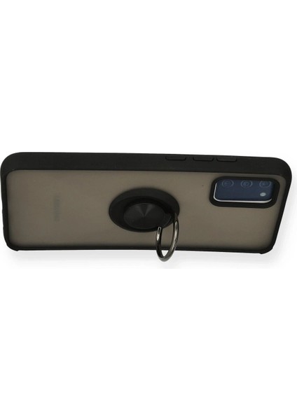 Newface Samsung Galaxy A02S Kılıf Montreal Yüzüklü Silikon Kapak - Siyah modelleri