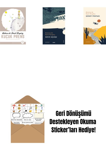 Küçük Prens + Gece Uçuşu + Güney Postası + Okuma Sticker'ları