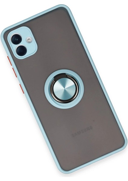 Newface Samsung Galaxy A04 Kılıf Montreal Yüzüklü Silikon Kapak - Buz Mavi modelleri