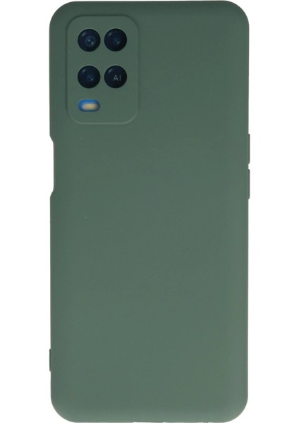 Newface Oppo A54 4g Kılıf Nano Içi Kadife Silikon - Koyu Yeşil