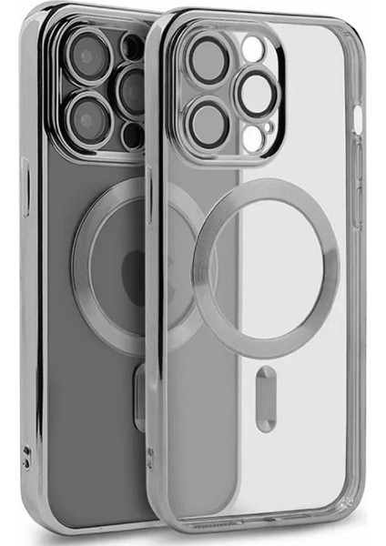 Newface iPhone 15 Pro Kılıf Kross Magneticsafe Kapak - Gümüş