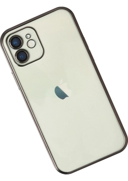 Newface iPhone 12 Kılıf Razer Lensli Silikon - Siyah