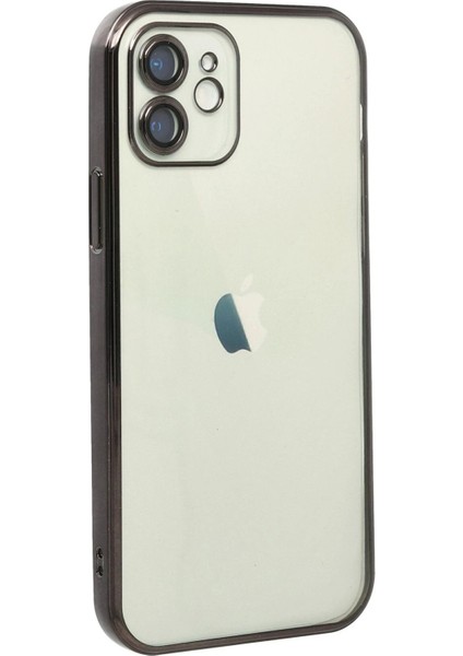Newface iPhone 12 Kılıf Razer Lensli Silikon - Siyah