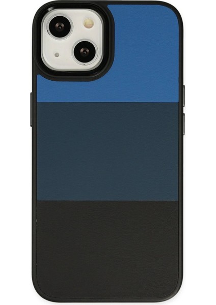 Newface iPhone 14 Plus Kılıf King Kapak - Mavi-Siyah