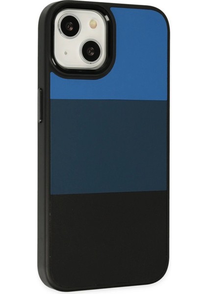 Newface iPhone 14 Plus Kılıf King Kapak - Mavi-Siyah