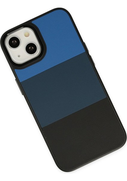 Newface iPhone 14 Plus Kılıf King Kapak - Mavi-Siyah