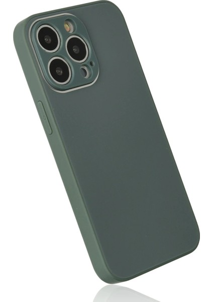 Newface iPhone 14 Pro Max Kılıf Glass Kapak - Koyu Yeşil