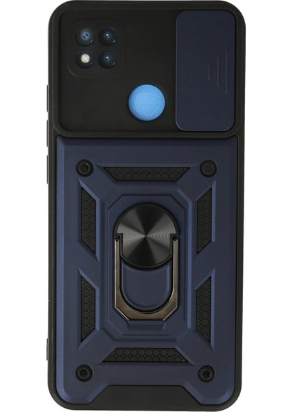 Newface Xiaomi Redmi 9c Kılıf Pars Lens Yüzüklü Silikon - Lacivert