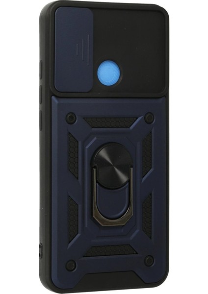 Newface Xiaomi Redmi 9c Kılıf Pars Lens Yüzüklü Silikon - Lacivert