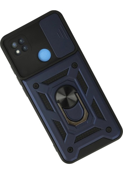 Newface Xiaomi Redmi 9c Kılıf Pars Lens Yüzüklü Silikon - Lacivert