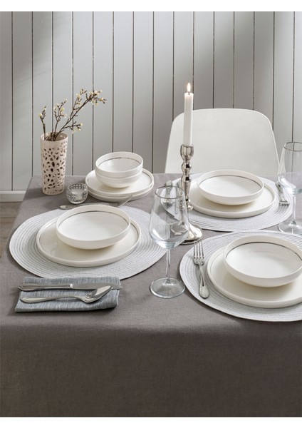 Swan Silver 24 Parça 6 Kişilik Yemek Takımı