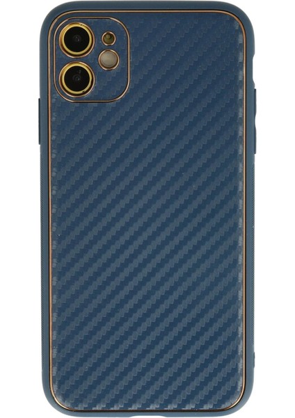 Newface iPhone 12 Kılıf Coco Karbon Silikon - Mavi
