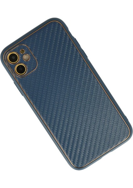Newface iPhone 12 Kılıf Coco Karbon Silikon - Mavi