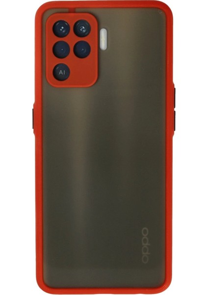 Newface Oppo Reno 5 Lite Kılıf Montreal Silikon Kapak - Kırmızı