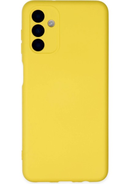 Newface Samsung Galaxy A04S Kılıf Nano Içi Kadife Silikon - Sarı