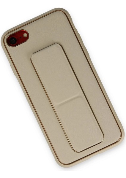Newface iPhone 7 Kılıf Coco Deri Standlı Kapak - Gold modelleri