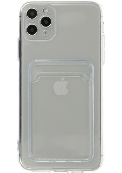 Newface iPhone 11 Pro Max Kılıf Kart Şeffaf Silikon - Şeffaf