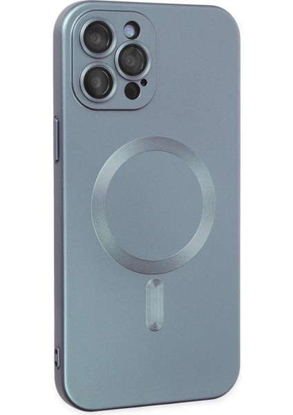 Newface iPhone 12 Pro Max Kılıf Moshi Lens Magneticsafe Silikon - Sierra Blue fiyatları