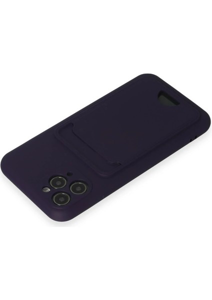 Newface iPhone 11 Pro Kılıf Kelvin Kartvizitli Silikon - Derin Mor