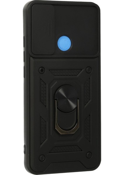 Newface Xiaomi Redmi 9c Kılıf Pars Lens Yüzüklü Silikon - Siyah