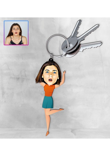 Elite Kişiye Özel Karikatür Tasarım Anahtarlık 97225 1 Adet