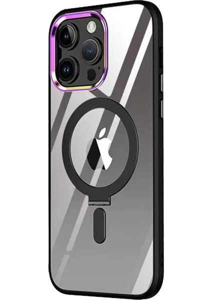Newface iPhone 14 Pro Kılıf Mudo Magneticsafe Standlı Kapak - Siyah
