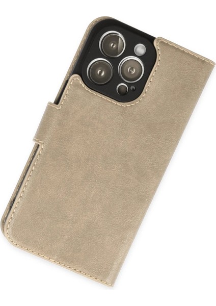 Newface iPhone 14 Pro Kılıf Trend S Plus Kapaklı Kılıf - Gold