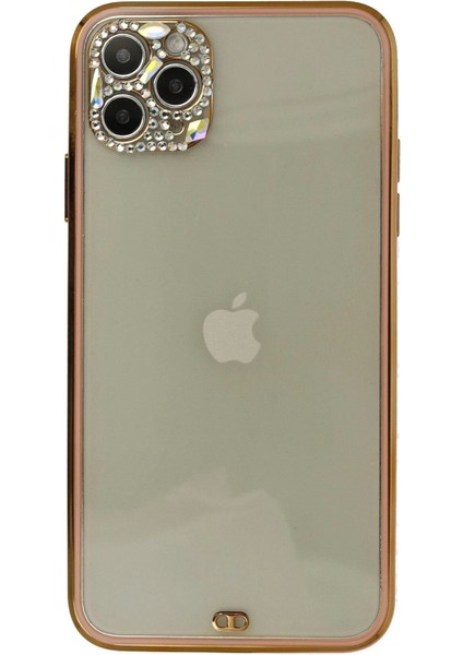 Newface iPhone 11 Pro Kılıf Liva Taşlı Silikon - Pembe