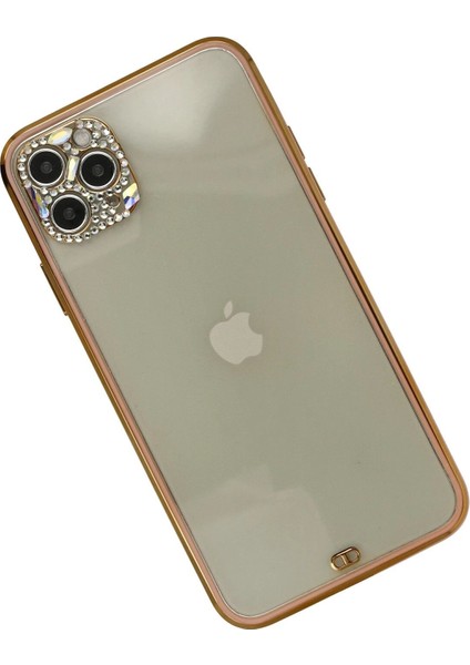 Newface iPhone 11 Pro Kılıf Liva Taşlı Silikon - Pembe
