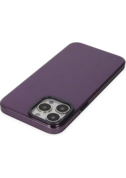 Newface iPhone 13 Pro Max Kılıf Anka Pc Sert Metal Kapak - Mor