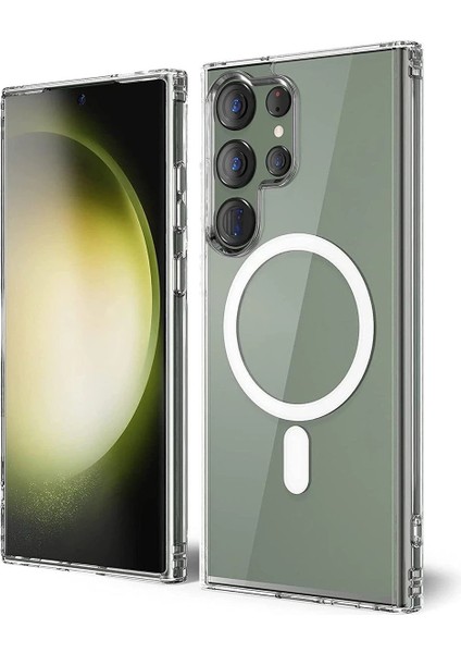 Newface Samsung Galaxy S23 Ultra Kılıf Magneticsafe Şeffaf Silikon - Şeffaf fiyatları