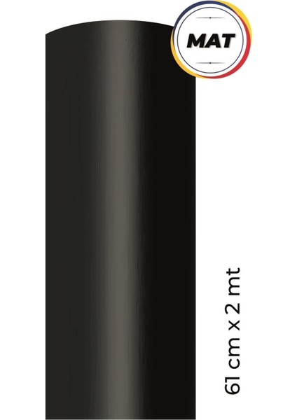 Elite Mat Siyah Yapışkanlı Kaplama Folyosu – 61 cm x 2 M | Dolap, Buzdolabı ve Mobilya Yenileme 1 Adet