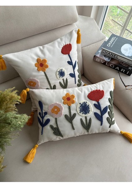 Elite Bmyhome Punch Nakışlı 2ADET Kırlent Kılıfı 1 Adet