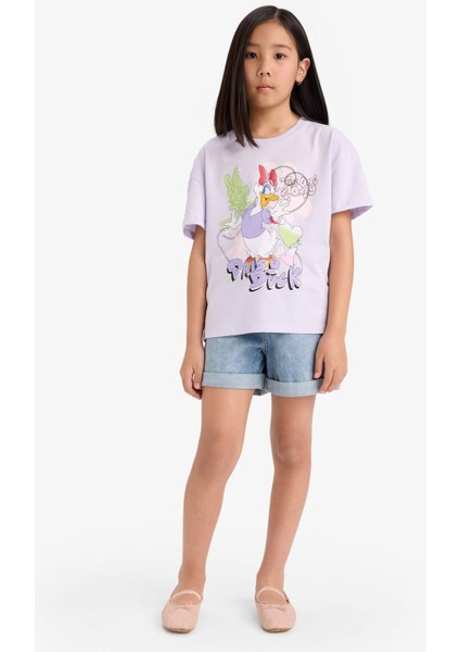 Kız Çocuk Disney Mickey Mouse &Friends Relax Fit Bisiklet Yaka Kısa Kollu Tişört E2629A825SM fiyatları