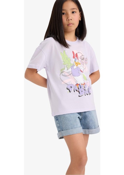 Kız Çocuk Disney Mickey Mouse &Friends Relax Fit Bisiklet Yaka Kısa Kollu Tişört E2629A825SM modelleri