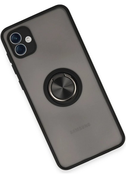Newface Samsung Galaxy A04 Kılıf Montreal Yüzüklü Silikon Kapak - Siyah modelleri