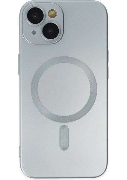 Newface iPhone 14 Plus Kılıf Moshi Lens Magneticsafe Silikon - Sierra Blue