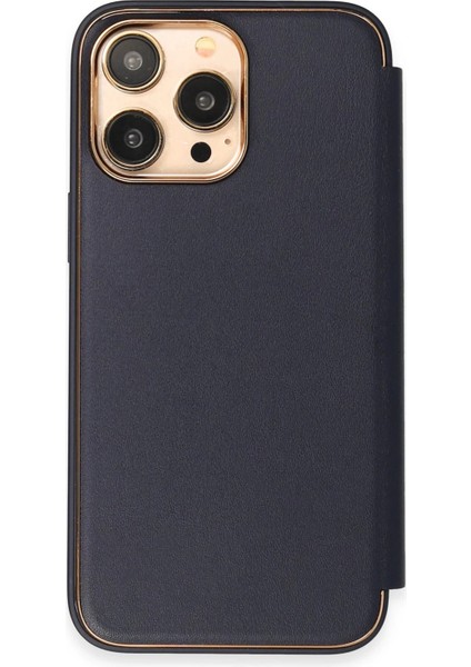 Newface iPhone 13 Pro Kılıf Dolpin Kapaklı - Lacivert